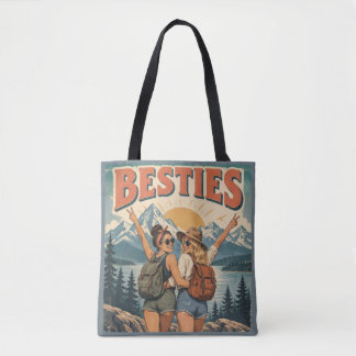 Tote Bag Meilleures amies, deux femmes en randonnée