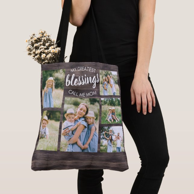 Tote Bag Meilleures bénédictions Maman Citation 6 Photo Rus (De près)