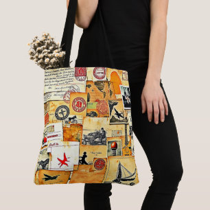 Tote Bag Mélange de carte postale Retro vintage