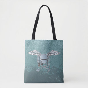 Tote Bag Mélangeur de béton bleu-gris