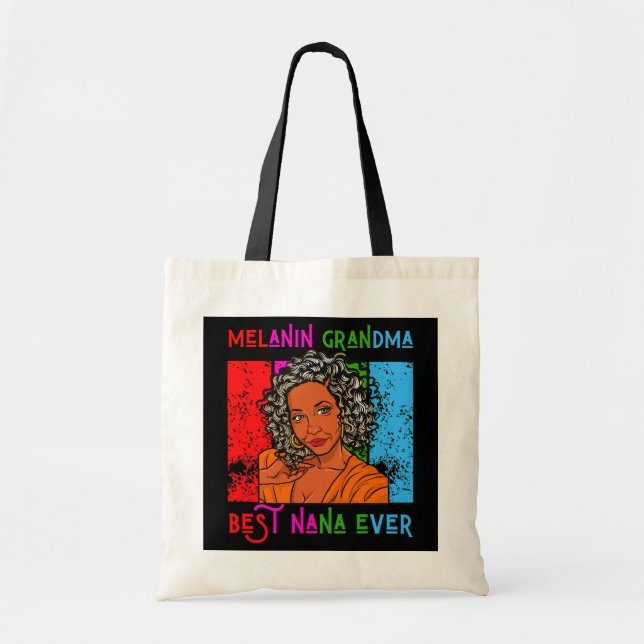 Tote Bag Melanin Grandma Best Nana Jour des Mères (Devant)