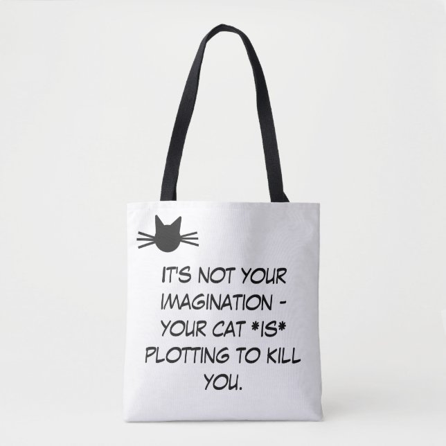 Tote Bag Mème de chat noir et blanc amusant (Devant)