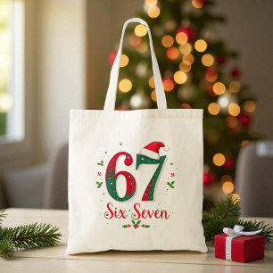 Tote Bag Mème de Noël drôle Six Sept 67 6 7 Vacances