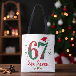 Tote Bag Mème de Noël Festif Six Sept 67 6 7 Vacances