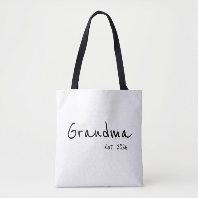 Tote Bag Mémé Script Grand-mère Établie (Devant)