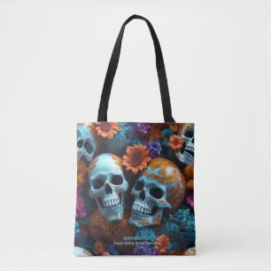 Tote Bag Méménite de LITE EXISTENTIELLE Mori amoureux Crâne