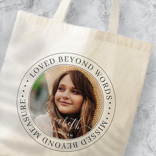 Tote Bag Memorial Love Beyond Words Élégant Photo Chic (Créateur téléchargé)