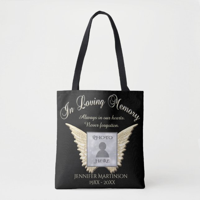 Tote Bag Mémorial photo en mémoire d'amour (Devant)