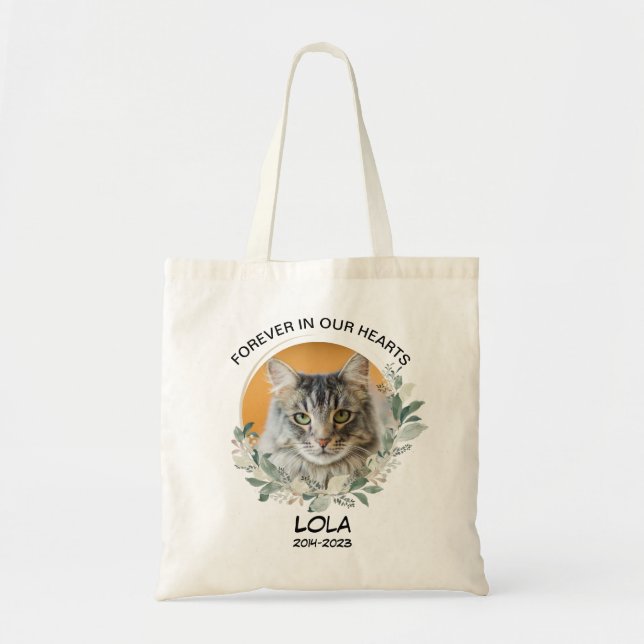 Tote Bag Mémorial pour animaux de compagnie avec dates Pers (Devant)