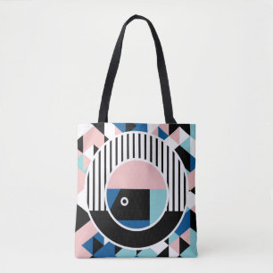 Tote Bag Memphis design d'affiche abstrait. Marque géométri