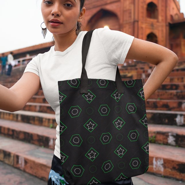 Tote Bag Memphis vert (Créateur téléchargé)
