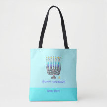 Menorah Whimsical "Happy Hanoukka" Personnalisable