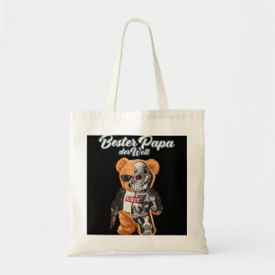 Tote Bag Mens Bester Papa der Welt Teddy Bear Robot for Fat