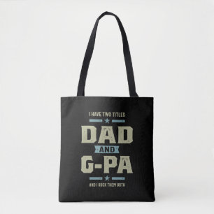 Tote Bag Mens J'ai deux titres Papa et G-Pa