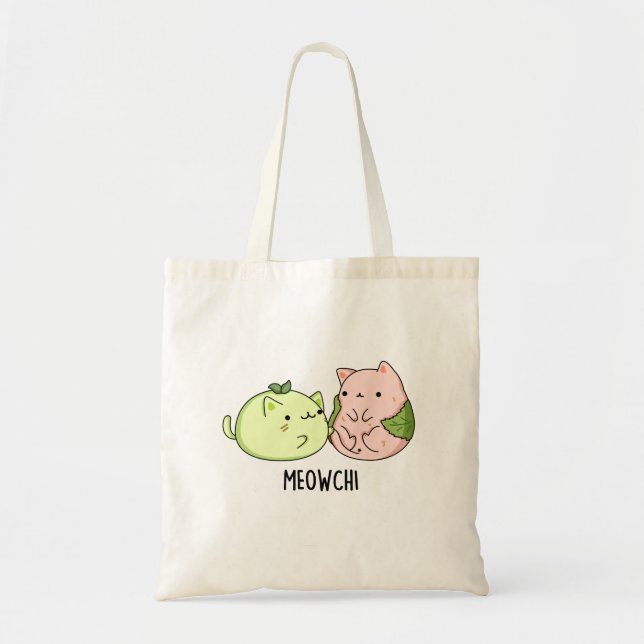 Tote Bag Meowchi Funny Mochi Pun (Devant)