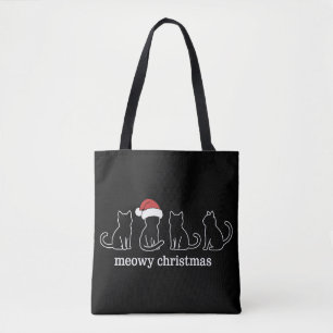 Tote Bag Meowy Catmas Chat Noël Mignon Chat Chats Santa