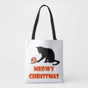 Tote Bag Meowy Christmas Funny Chat