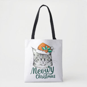 Tote Bag Meowy kitty Christmas