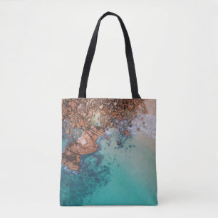 Tote Bag Mer bleue claire et rochers