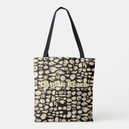 Tote Bag Mer de Coquillages -Personnalisé Noir