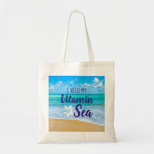 Tote Bag Mer de vitamine de la vie de plage (Devant)