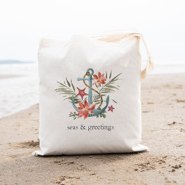 Tote Bag Mer et salutations | Ancre de Noël nautique