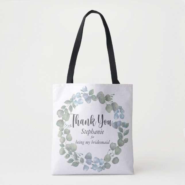 Tote Bag Merci cadeau mariage verdure (Devant)