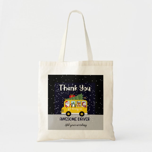 Tote Bag merci d'être un chauffeur d'autobus scolaire génia (Devant)