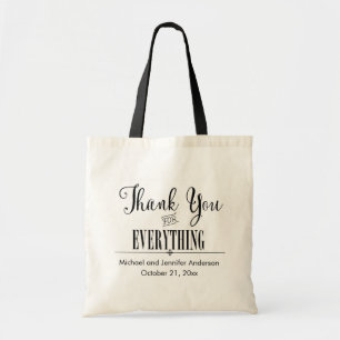 Tote Bag Merci Fourre-tout, noir et blanc