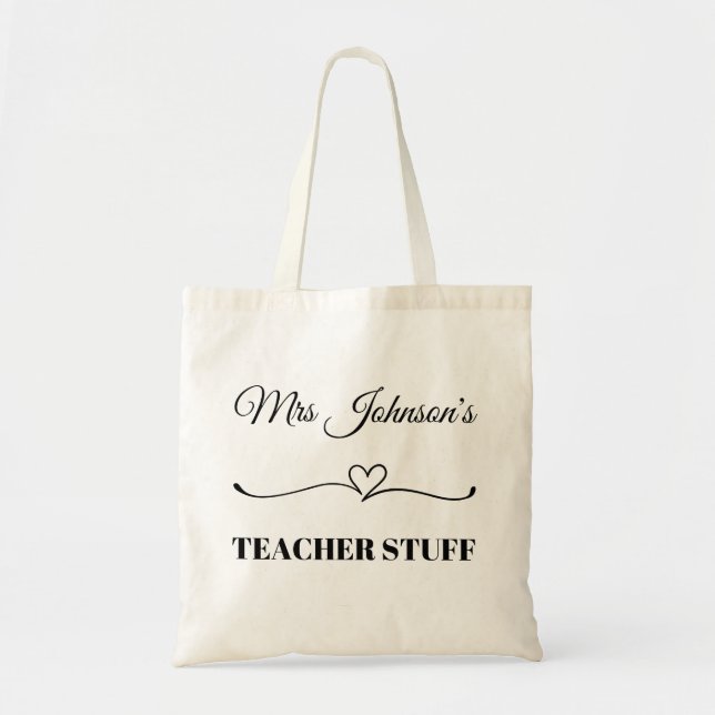 Tote Bag Merci Nom personnalisé Appréciation de l'enseignan (Devant)
