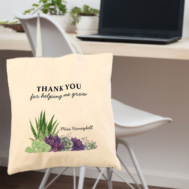 Tote Bag Merci pour m'aider à grandir avec succès (Créateur téléchargé)