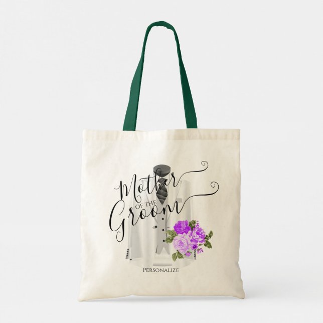 Tote Bag Mère de la chambre - Fête nuptiale - Floral violet (Dos)
