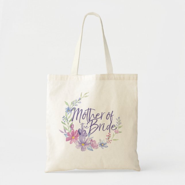 Tote Bag Mère de la mariée Aquarelle des pivoines WREATH (Devant)