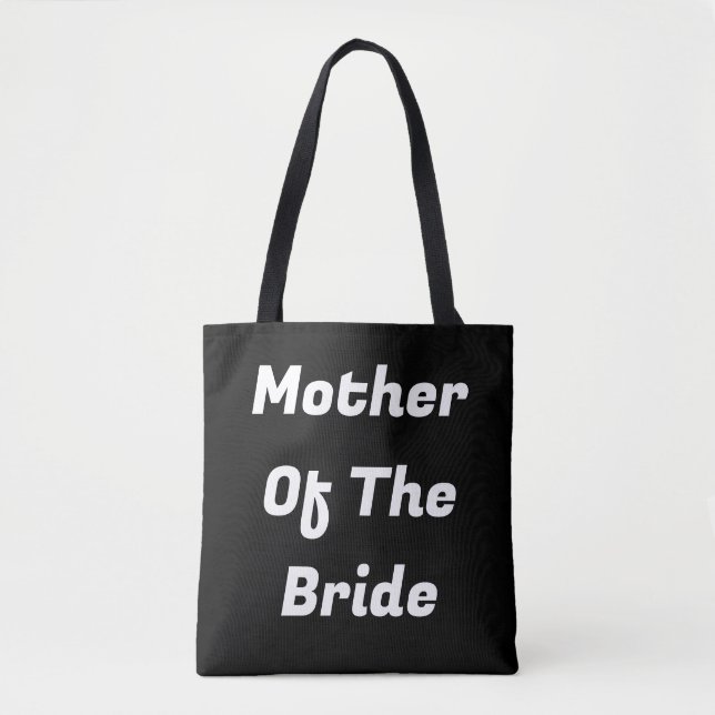 Tote Bag Mère de la mariée Cadeau de faveur noir blanc élég (Devant)