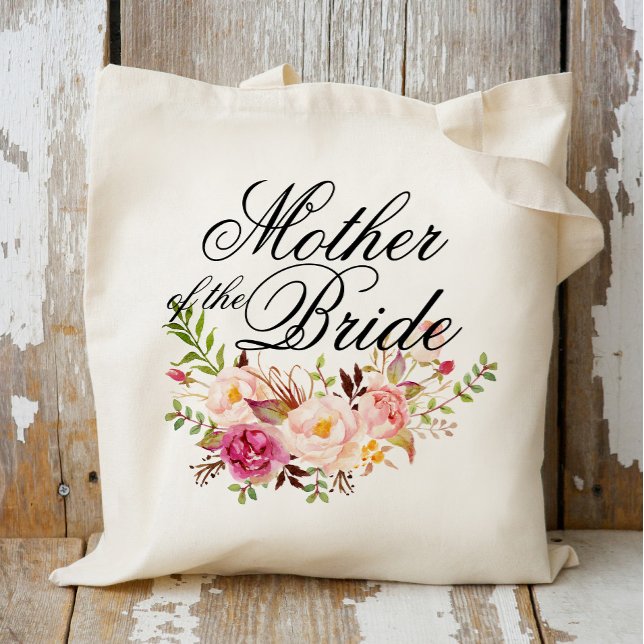 Tote Bag Mère de la mariée Élégante Rustique Floral (Créateur téléchargé)