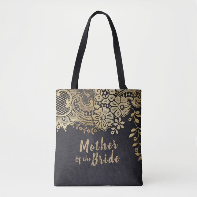 Tote Bag Mère de la mariée en faux or (Devant)