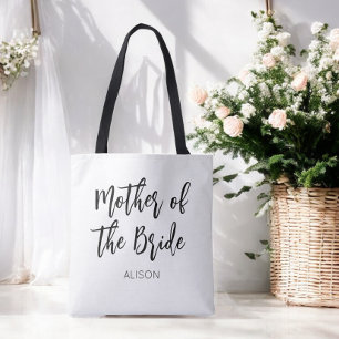 Tote Bag Mère de la mariée mariage noir blanc 