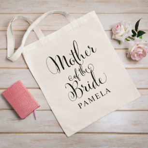 Tote Bag Mère de la mariée Mariage personnalisé en noir