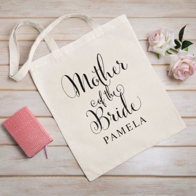 Tote Bag Mère de la mariée Noir Mariage personnalisé (Créateur téléchargé)