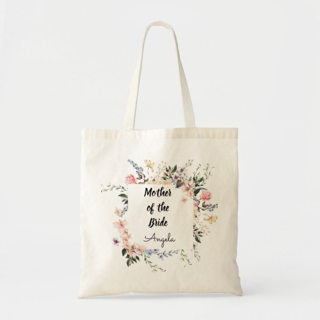 Tote Bag Mère de la mariée Texte modifiable (Devant)