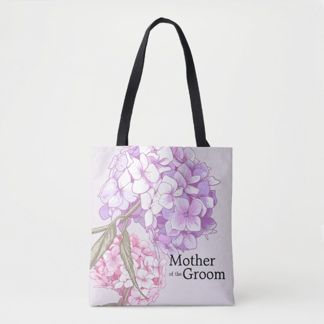 Tote Bag Mère Du Groom Fleur Hydrangea Personnalisée (Devant)