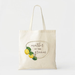 Tote Bag Mère du marié. Mariage citron d'aquarelle