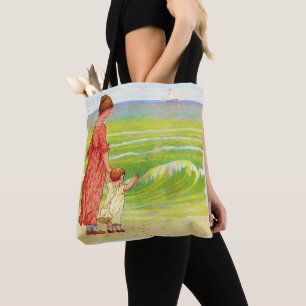Tote Bag mère et bébé sur la plage