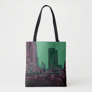 Tote Bag Mère fille Shopping Michigan Ave Chicago 1961