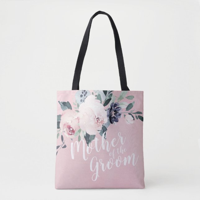 Tote Bag Mère florale rose personnalisée du marié (Devant)