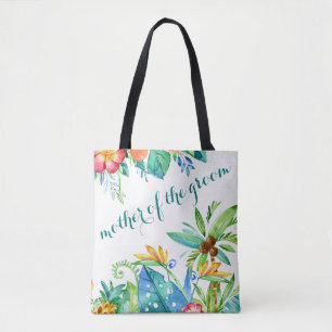 Tote Bag Mère florale tropicale du marié