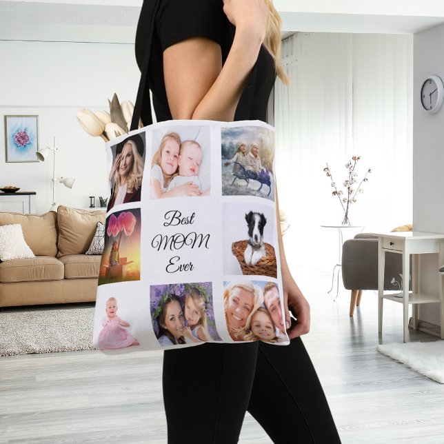 Tote Bag Mère photo collage blanc (Créateur téléchargé)