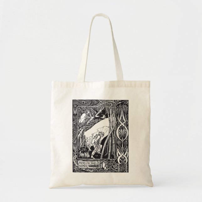 Tote Bag Merlin et Nimue, par Aubrey Beardsley - HD (Devant)