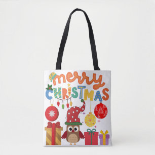 TOTE BAG MERRY CHRISTMAS PRÉSENTE DES LUMIÈRES PÈRE NOËL NO