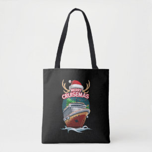 Tote Bag Merry Cruisemas Cruise Ship Famille Noël Drôle